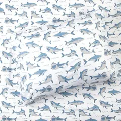 Sleeping Partners 3-Piece Blue Shark Sheet Set | 1 Twin Flat Sheet, 1 Twin Fitted Sheet & 1 Queen Pillowcase | Made of 100% Super Soft Microfiber Polyester | Soft, Smooth & Durable | Ideal for Boys Multicolor