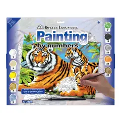 PJL5 | Painting by numbers&trade; 13pc 11.25" x 15.375" Tiger & Cubs Painting Project