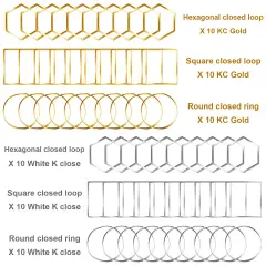 60 Pieces Earrings Beading Hoop for Jewelry Making, Earrings Findings Hoops Earring Charms Open Bezel Pendant Frame for DIY Craft,Earring Necklace,Crafts Supplies ( (Round/Square/Hexagon))