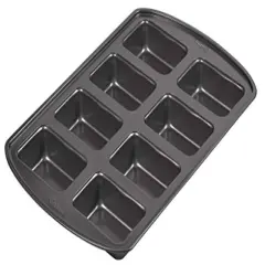 Perfect Results Non-Stick Mini Loaf Pan, 8-Cavity, 15.2 IN x 9.5 IN x 1.6, Gray