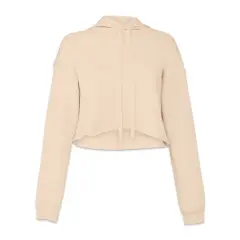 Bella + Canvas Cropped Fleece Hoodie - Heather Dust, Size Large