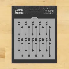 Arrow All Over Pattern Cookie & Craft Stencil | CM123 by Designer Stencils | Cookie Decorating Tools | Baking Stencils for Royal Icing, Airbrush, Dusting Powder | Craft Stencils for Canvas, Paper, Wood | Reusable Food Grade Stencil