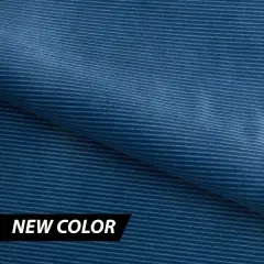 Ribbed Velvet Spandex Fabric Poseidon Blue