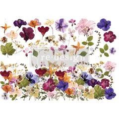 Decor Transfers&reg; - Pressed Flowers - total sheet size 24"x35", cut into 2 sheets