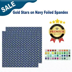 Gold Stars on Navy Foiled Spandex