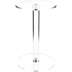 Plymor Clear Acrylic Round Barbell Pedestal Display Riser 9.5 inches (Height) x 6 inches (Depth) (1/4 inches thick)