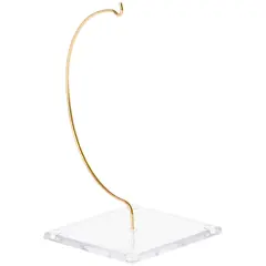 Plymor Wire Ornament Hanger Display with 3.25" Clear Acrylic Thin Square Base, 5.5" H