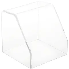 Plymor Clear Acrylic Slanted Front Display Case with No Base, 4" x 4" x 4"