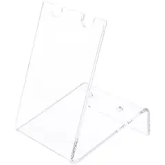 Plymor Clear Acrylic 2 Pen Display Holder (Angled-Front for Label), 4.25" H x 3" W x 3.25" D