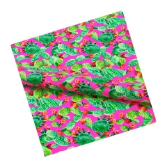 Cactus Leaves Printed Spandex Fabric