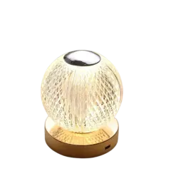 Clear 5 in Acrylic Crystal Ball TABLE LAMP USB Rechargeable LED Light Events