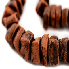 The Bead Chest Moroccan Square Coral Amber Resin Beads 16mm Morocco African Orange Disk Large Hole 20 Inch Strand Handmade