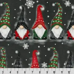 Black Gnomes Digital Cuddle Ash Fabric per yard