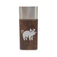 Cigar Case with Cutter - Piglet - Leather Rustic/Silver