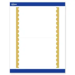Avery Printable Rectangle Invitation Cards, Gold Edge Dots, 5" x 7", Matte White Rectangle Invitation Cards, Laser/Inkjet, 20ct, Great for Invitation Cards
