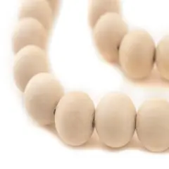 The Bead Chest Wood Garland Beads Decorative Ornament 128 Inches 20mm White Round Large Hole 128 Inch Strand