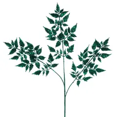 25" Glitter Fern Spray: Hunter Green