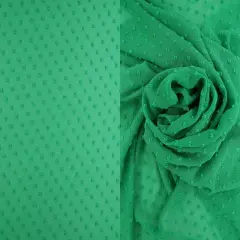 1 Yard Swiss Dot Chiffon Solid Woven Fabric Lightweight Sheer Drapery 57/58" Width GREEN