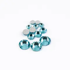 Crystal Lane DIY Combo Glass Flatback Rhinestones SS3 / SS6 / SS12 Aquamarine