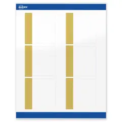 Avery Printable Square Labels, Gold-Dipped Edge, 3" x 3", Glossy White Square Labels, Permanent, Laser/Inkjet, 60ct, Great for Product Labels