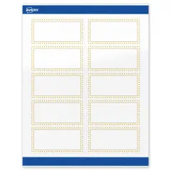 Avery Printable Rectangle Labels, Gold Border with Gold Dots, 2" x 4", Glossy White Rectangle Labels, Permanent, Laser/Inkjet, 100ct, Great for Product Labels