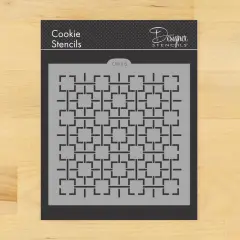 Retro Square Lattice Cookie & Craft Stencil | CM003 by Designer Stencils | Cookie Decorating Tools | Baking Stencils for Royal Icing, Airbrush, Dusting Powder | Craft Stencils for Canvas, Paper, Wood | Reusable Food Grade Stencil