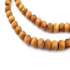 The Bead Chest Olive Wood Beads - Full Strand of Round Christian Rosary Prayer Beads (6mm, Natural)