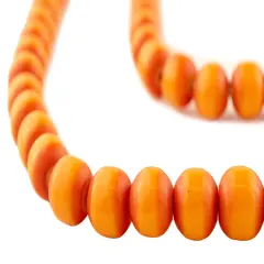 The Bead Chest Tangerine Kenya Amber Resin Beads 12mm African Orange Round Large Hole 30 Inch Strand Handmade
