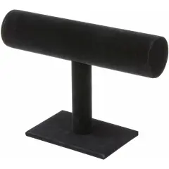 Plymor Black Velvet T-Bar Bracelet Display Stand, 7.25" W x 5" H