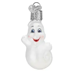 Old World Christmas 2.5 Inch Mini Ghost Halloween Tree Ornament , Halloween Decor Spooky Floating Halloween White