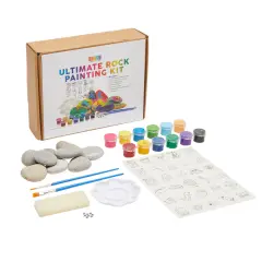 Painting Rocks Set for Kids with Paint, Brushes, Stencils, Googly Eyes (53 Pieces) Multicolor