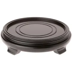 Plymor Black Round Wood Veneer Footed Display Base, 8.375" W x 8.375" D x 1.75" H (7" Display Diameter)
