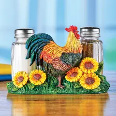 Collections Etc Rooster Country Charm Salt and Pepper Shakers