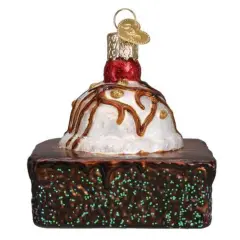 Old World Christmas 3.0 Inch Brownie A La Mode Tree Ornament , Chocolate Treat Ornament