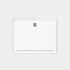 Elegant Stencil Monogram Note Cards