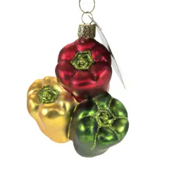 Old World Christmas 3.0 Inch Bell Peppers Tree Ornament , Vegetables Good Luck Multicolored