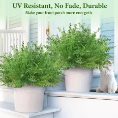 Mixed Eucalyptus Leaves Stems 12PCS, Artificial Plants Boston Fern Fake Branches Faux Shrub Bushes Greenery UV Resistant Plant for Vase Wedding Floral Outdoor Indoor Decor