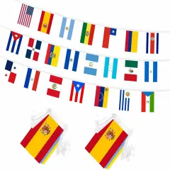 2 Sets Latin America Flags Banner String - 60 Ft 44 Flags