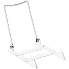Gibson Holders 3PL Adjustable White Wire and Clear Acrylic Display Easel, 3.875" W x 5.375" D x 5.25" H