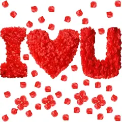 1000 Pieces Red Artificial Silk Rose Petals, Red Artificial Silk Rose Petals Flower Decoration for Valentines Romantic Wedding Event Proposal Anniversary Party Decoration Red Rose Petals