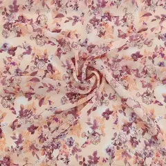 1 Yard Crinkle Print Chiffon Fabric Sheer Lightweight Polyester for Apparel Fabric, 53" Wide