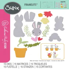Sizzix Thinlits Die Set By Catherine Pooler 15/Pkg-Bunny Bits & Blooms #2