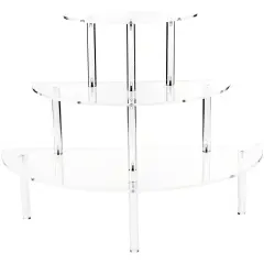 Plymor Clear Acrylic Three-Tiered Half-Round Display Shelves