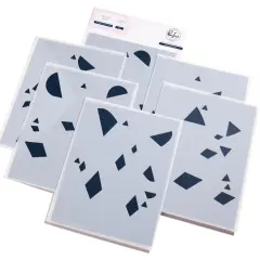 Pinkfresh Studio Stencils 6/Pkg-Radiating Hearts and Stars