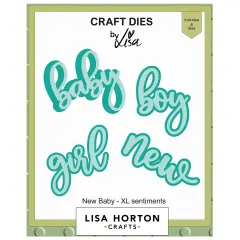 Lisa Horton Crafts XL Sentiments Dies-New Baby
