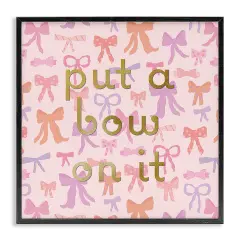 Stupell Industries Trendy Put A Bow On It Framed Giclee Design by Sazerelli Designs