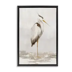 Stupell Industries Serene Heron Balancing Floating Frame, design by Hannah Dawson