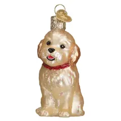 Old World Christmas 3.25 In Cockapoo Puppy Christmas Tree Ornament , Ornament Dog Pet Beige