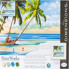 Dimensions 73-91744 Tropical View Paint by Numbers Kit, 14'' x 11'