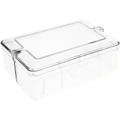 Pioneer Plastics 049C Clear Rectangular Plastic Container, 6.75" W x 4.8125" D x 2.375" H